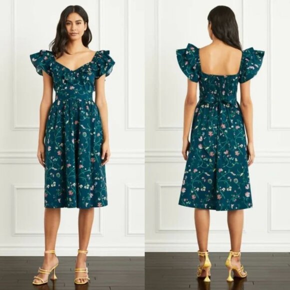 Hill House Ava Dress in Moody Floral Size M - Picture 3 of 10